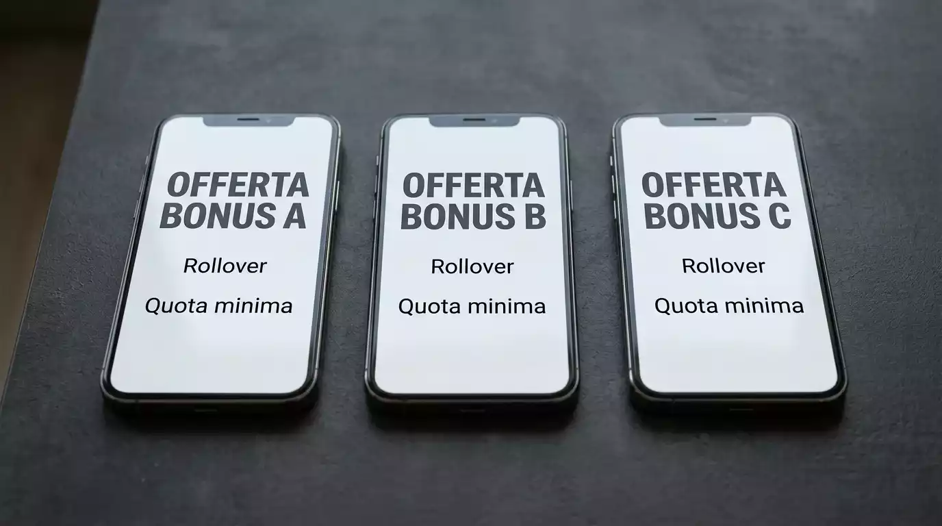 Confronto delle pagine di benvenuto di diversi bookmaker ADM con i bonus ippica 2026 affiancati per categoria di offerta