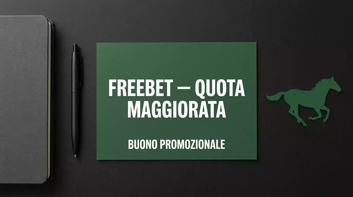 Voucher di una freebet promozionale di un bookmaker ADM per le scommesse ippiche con quota maggiorata su un grande evento