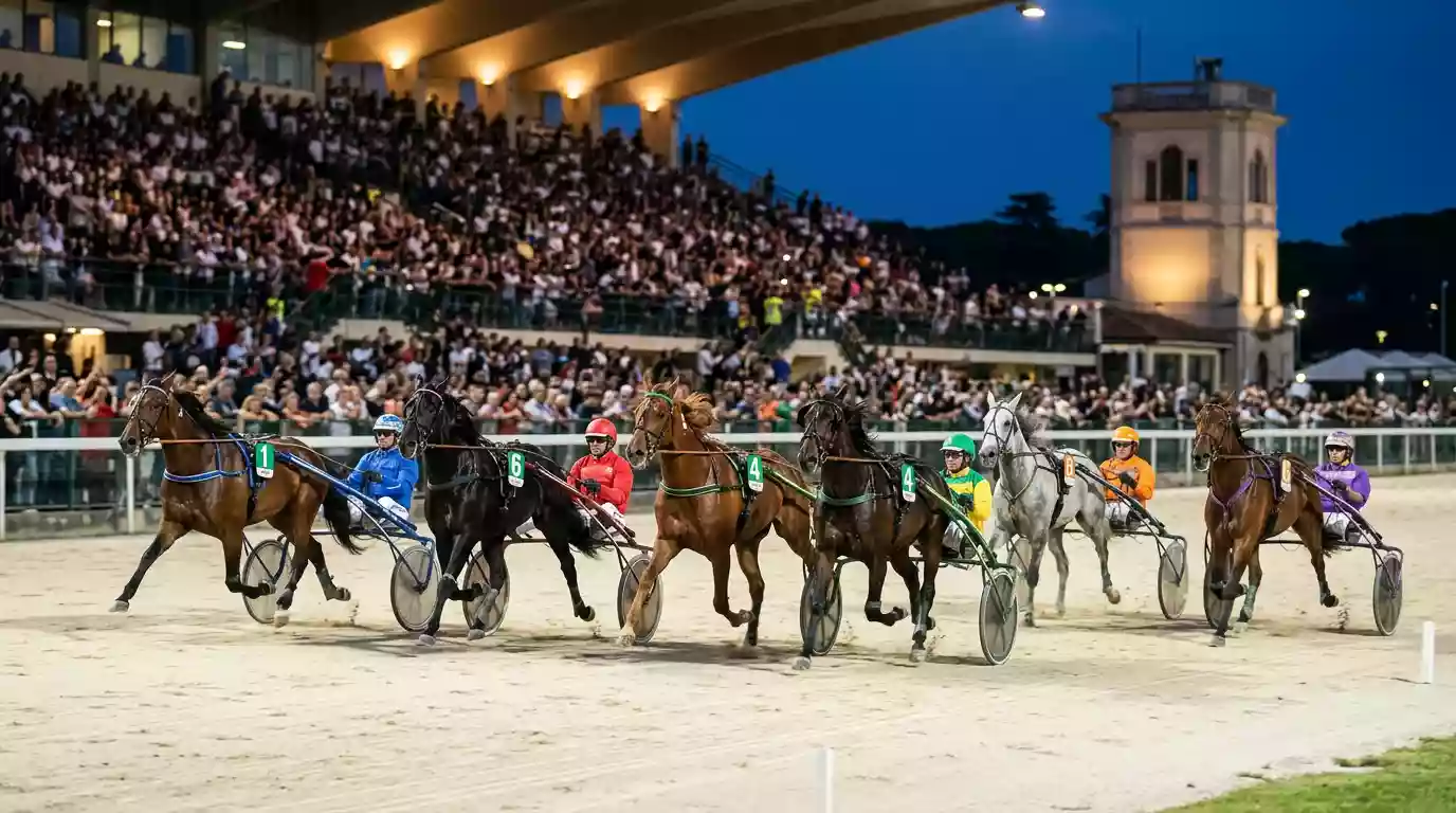 Trasmissione streaming del Gran Premio Lotteria di Agnano sull'app di un bookmaker ADM con dirette dall'ippodromo